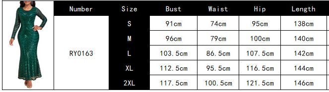 Women Sequin Elegant Formal Party Long Sleeve Evening Dress 10