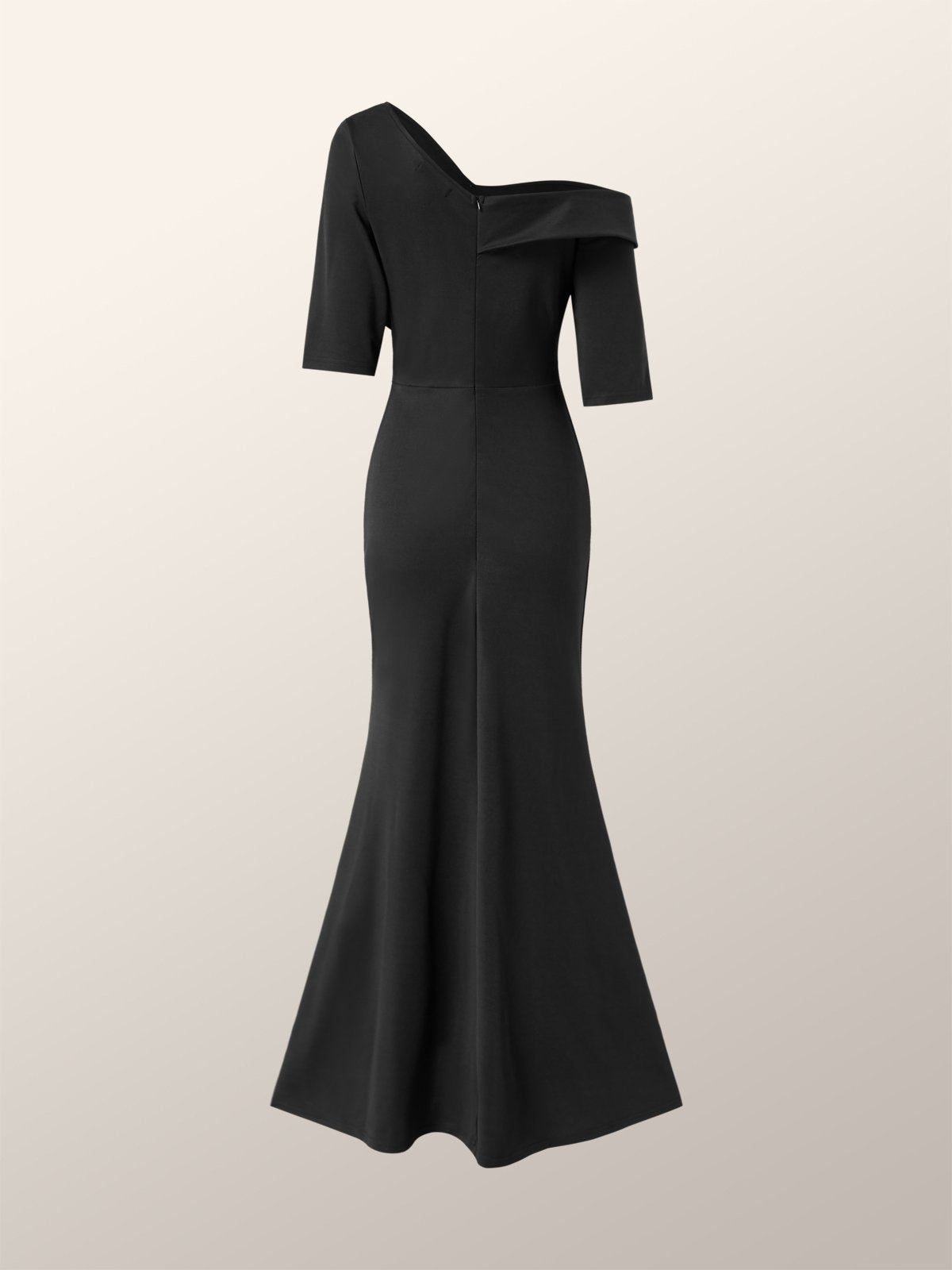 Women Elegant Black Evening Dress 4