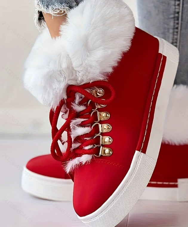 Women Winter Velvet Furry Snow Boots 16