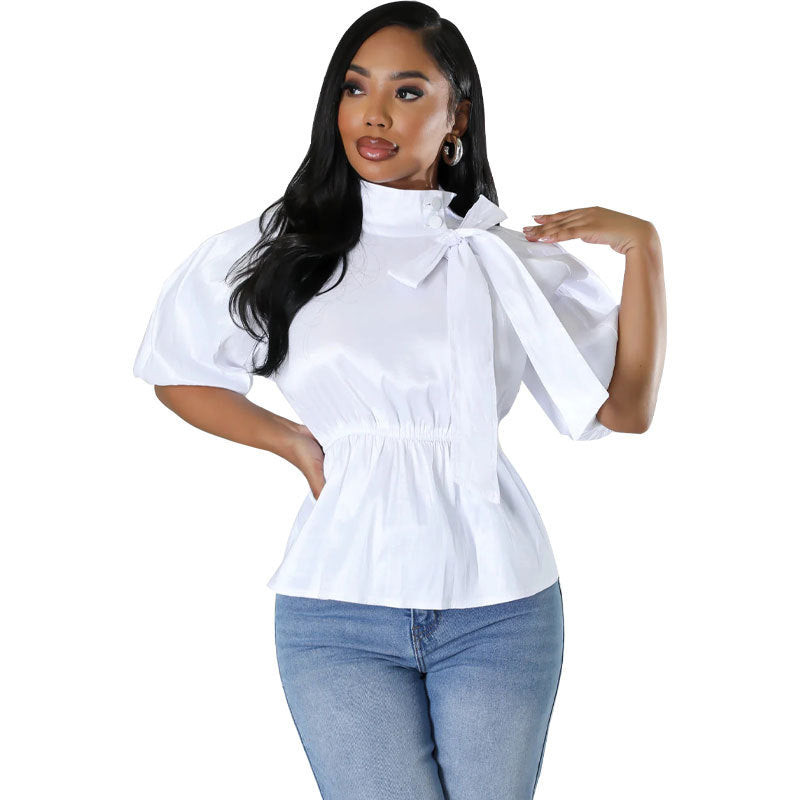 Spring Summer Women's Round Neck Fashion Casual Shirt 5