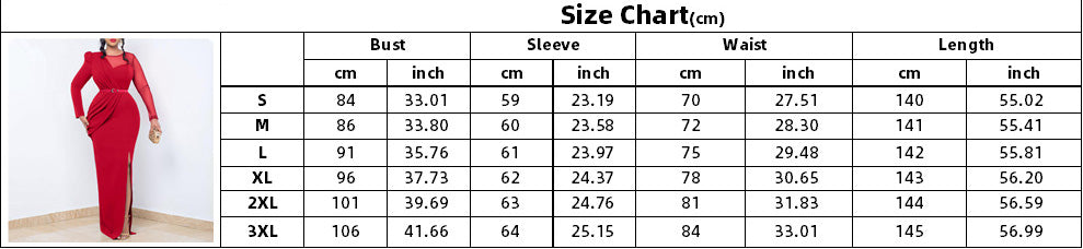 Summer Solid Round Neck Pleated Long Sleeve Plus Size Dress 8