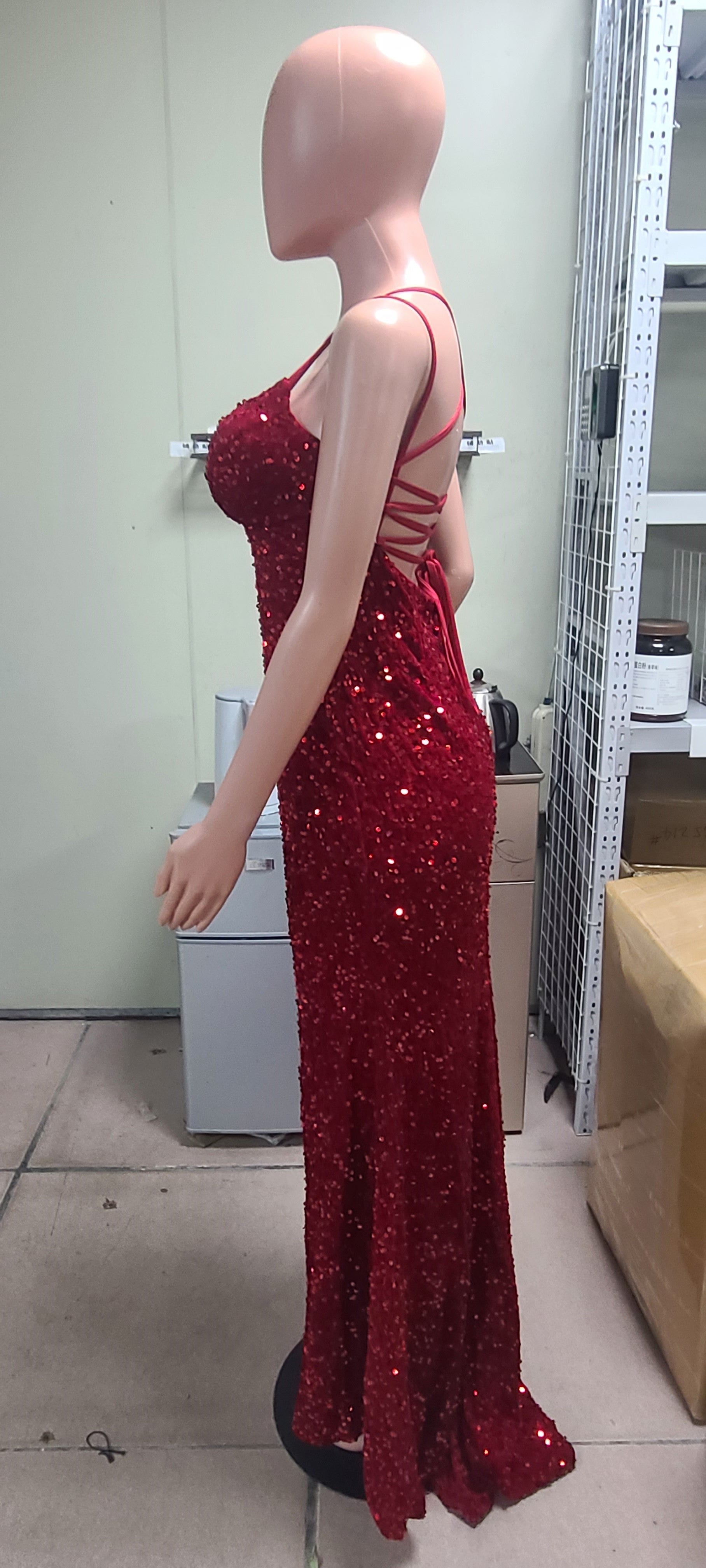 Women sequined ball Bodycon fishtail V-neck party evening dress（Processing time need 3-6 days） 17