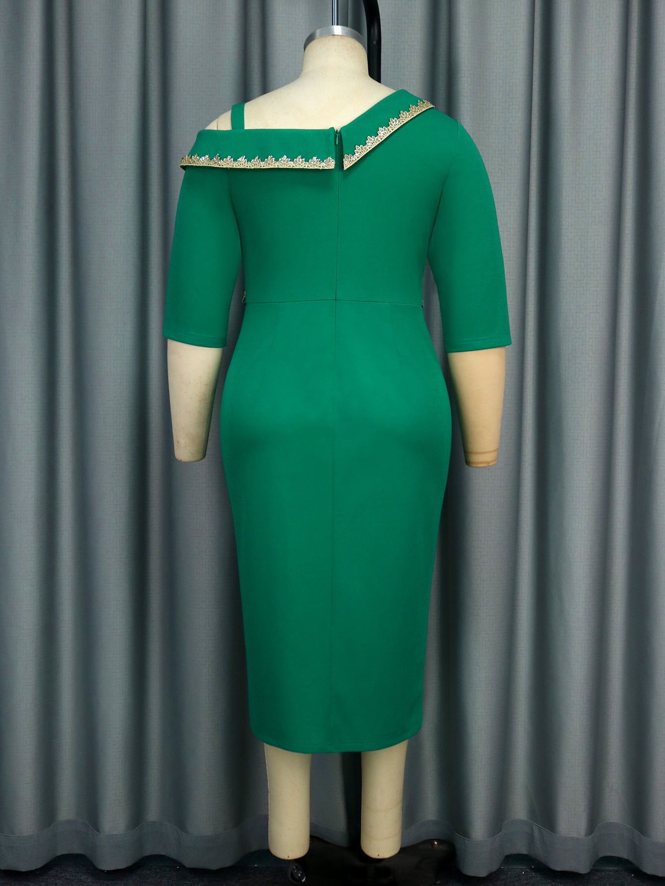 Women Sexy One Shoulder Off Shoulder Party Formal Party Dress 11