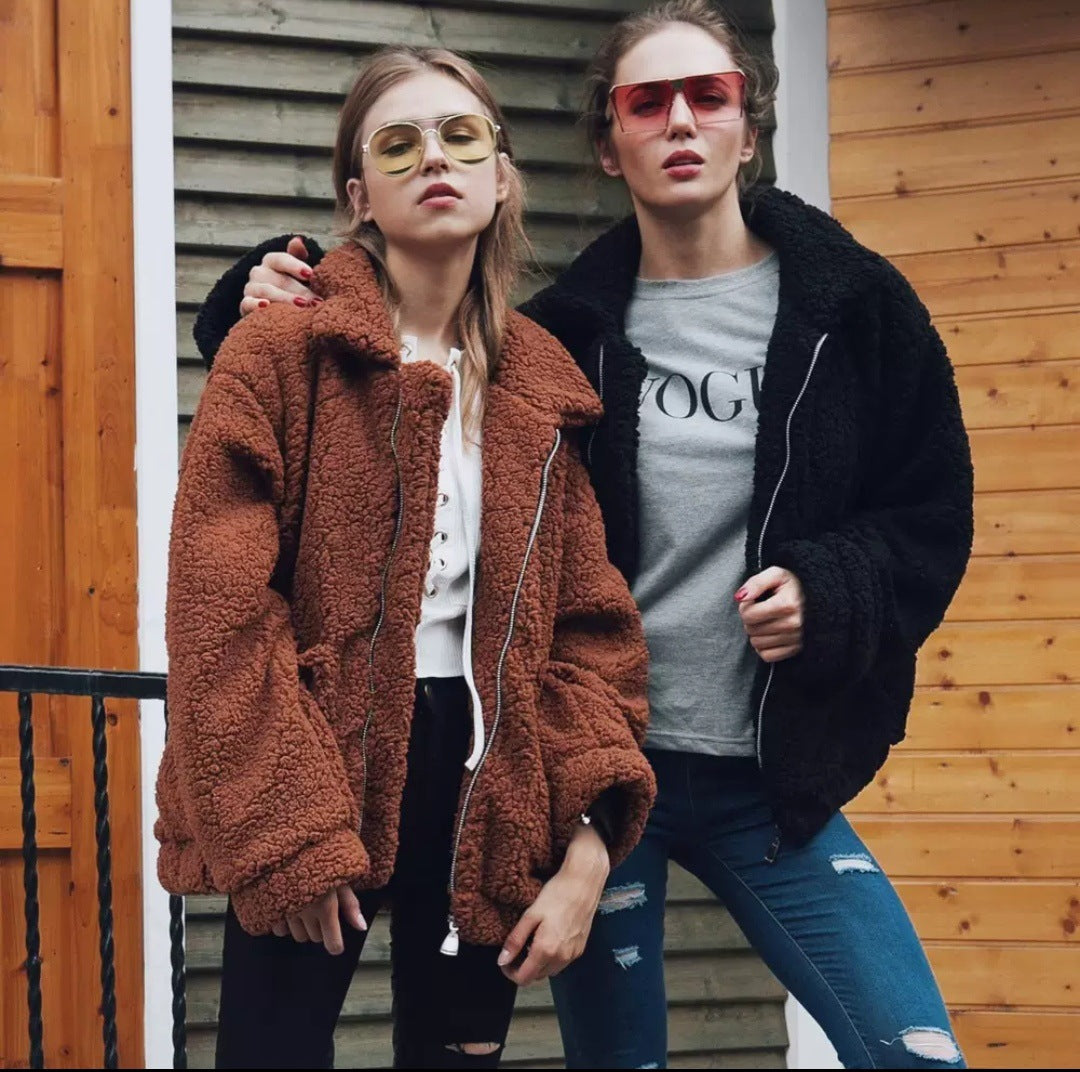 Faux Fur coat for womenautumn and winter plush Casual coat 9