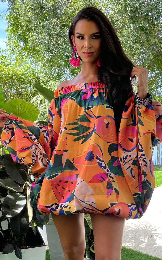 Women Loose Off Shoulder Mini Dress 4