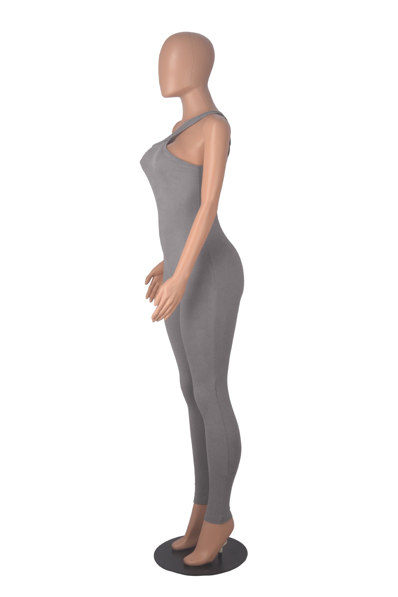 Quick-Drying Ribbed Yoga Jumpsuit One-Piece Sleeveless Stretch Tight Fitting Romper 22