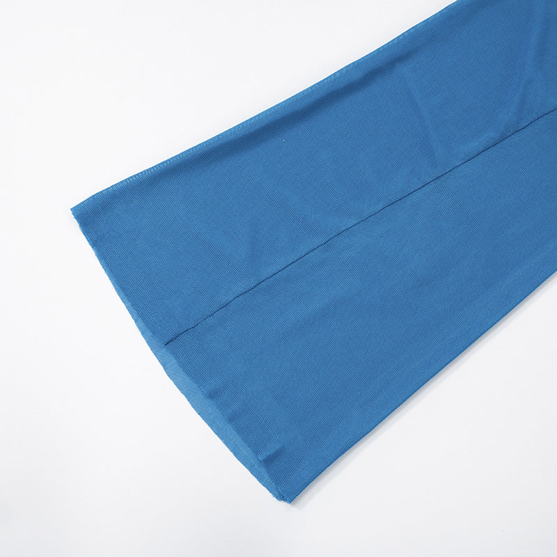 Summer Sexy Slim See-Through Mesh Mid-waist Flared Casual Pants 20