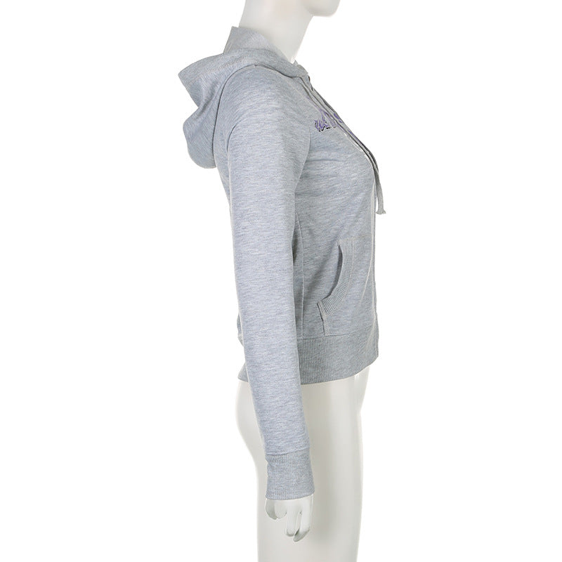 Women's Butterfly Print Zipper Patchwork Basic Hoodies Early Autumn Outdoor Wear Casual Simple Jacket 10