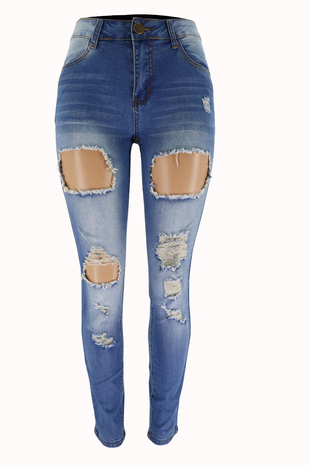 Women Summer Ripped Denim Pants 4