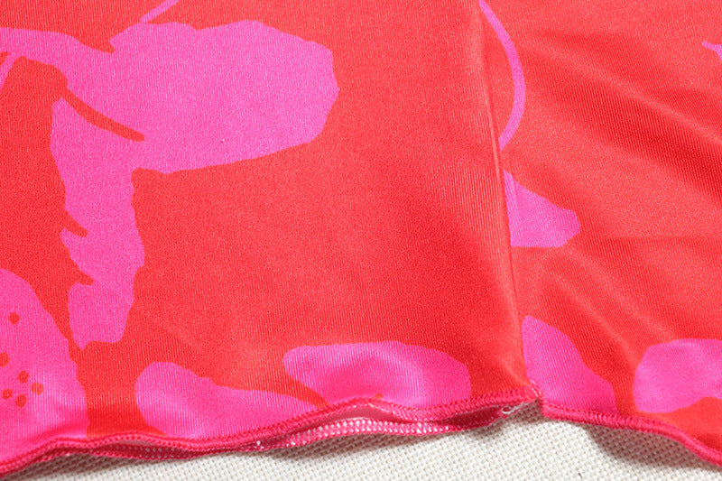 Women Sexy Printed Suspender Backless Strappy Top and Skirt Two-piece Set 18