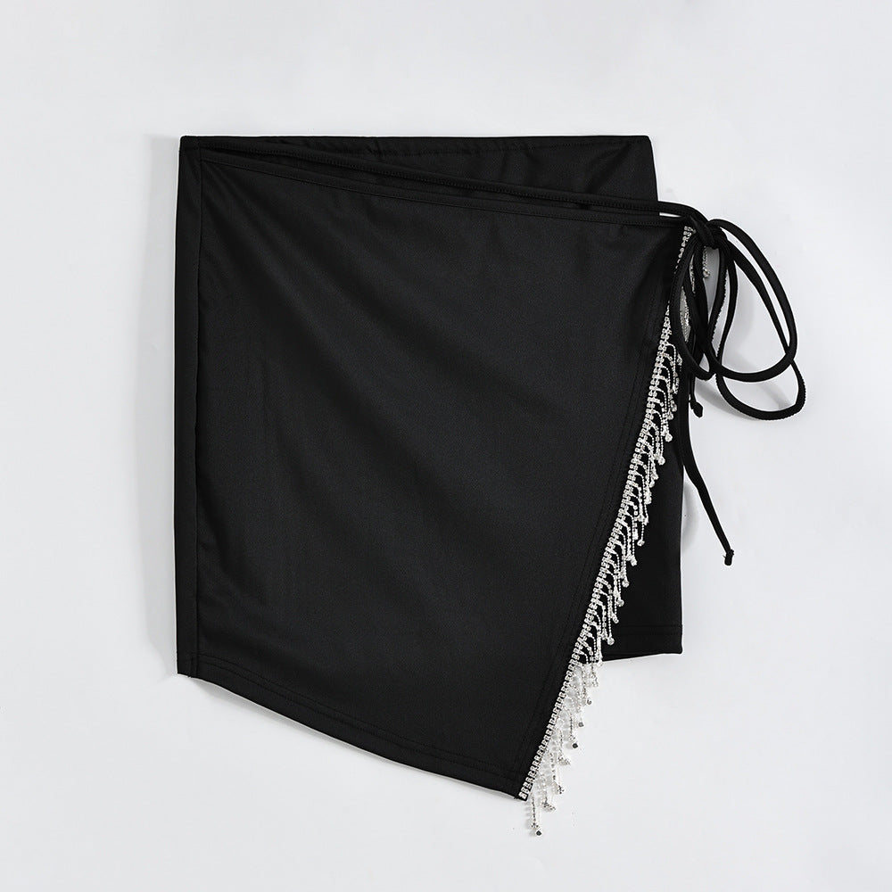 Women sexy rhinestone tassel Bodycon skirt 9