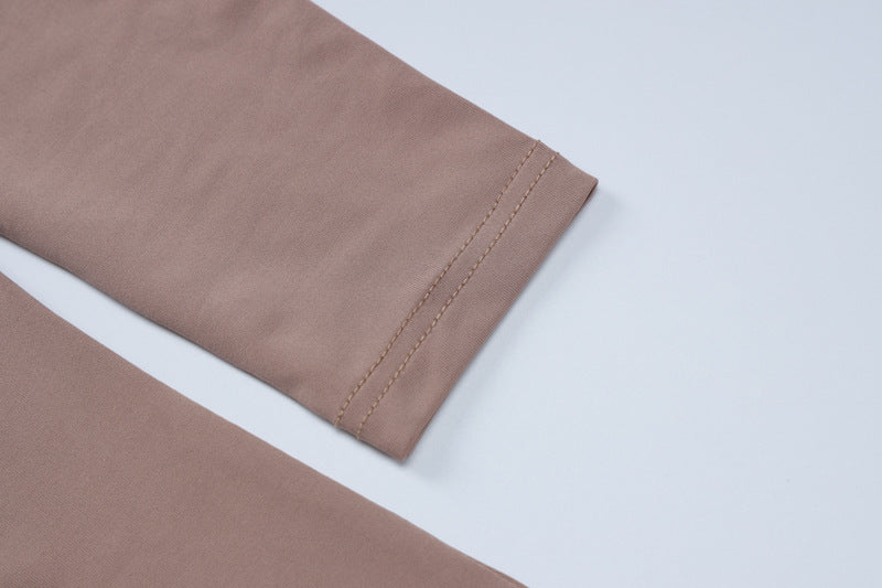 Women Winter Solid Square Neck Pleated Long Sleeve Jumpsuit 17