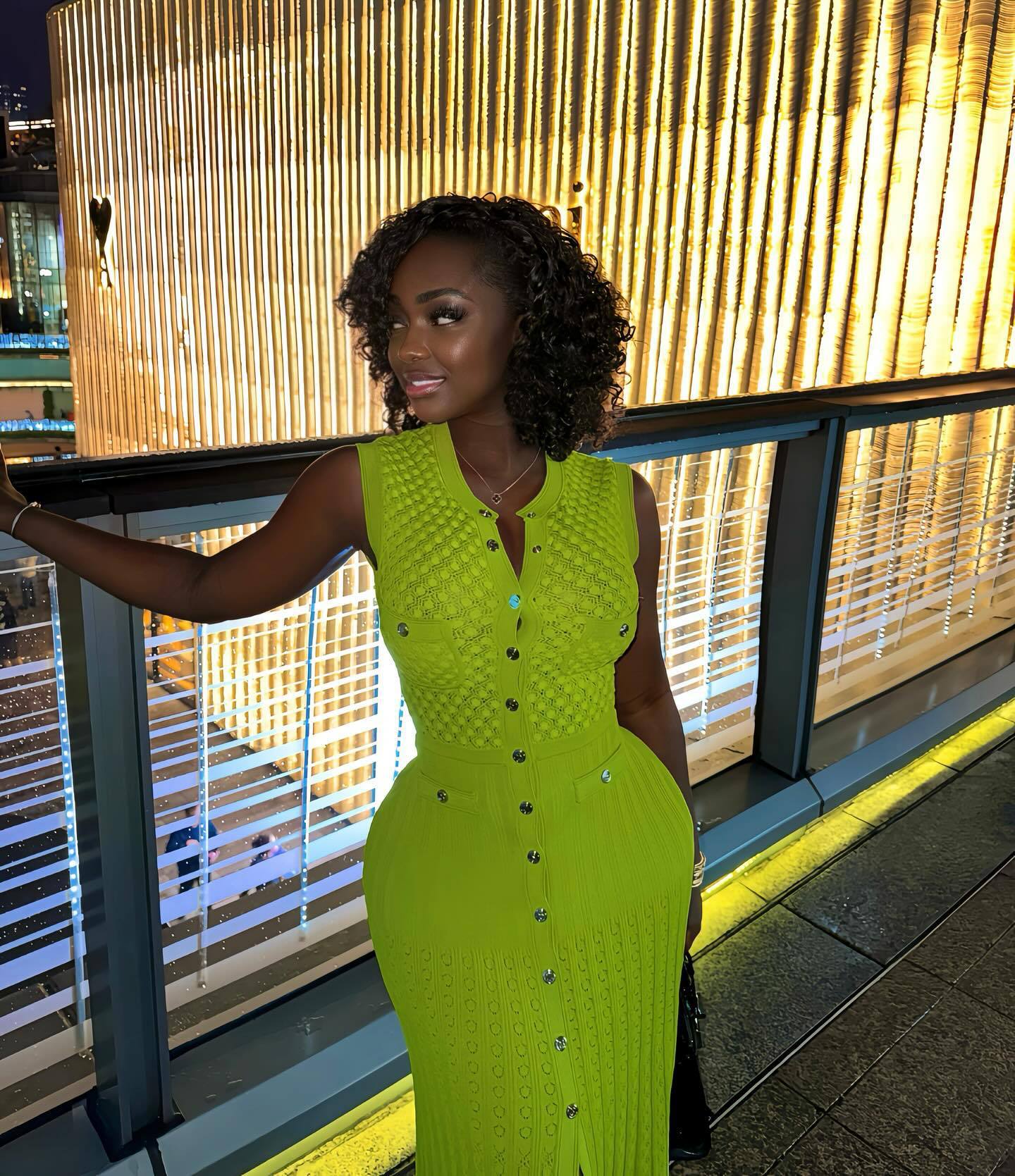 Women Retro V-Neck Sleeveless Hollow Knitting Dress 6