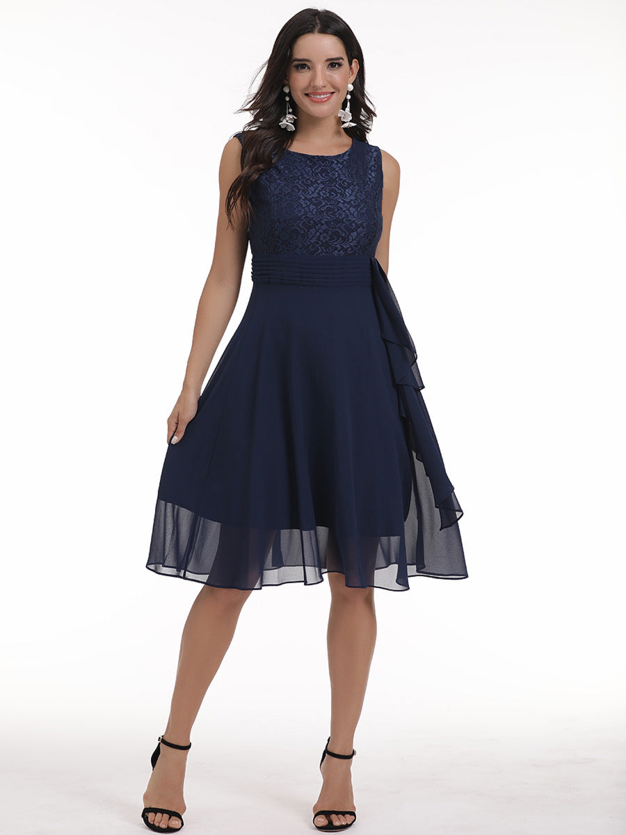 Women chiffon lace dress 38