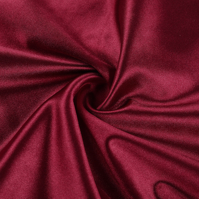 Women Sexy V Neck Satin Slit Strap Dress 23