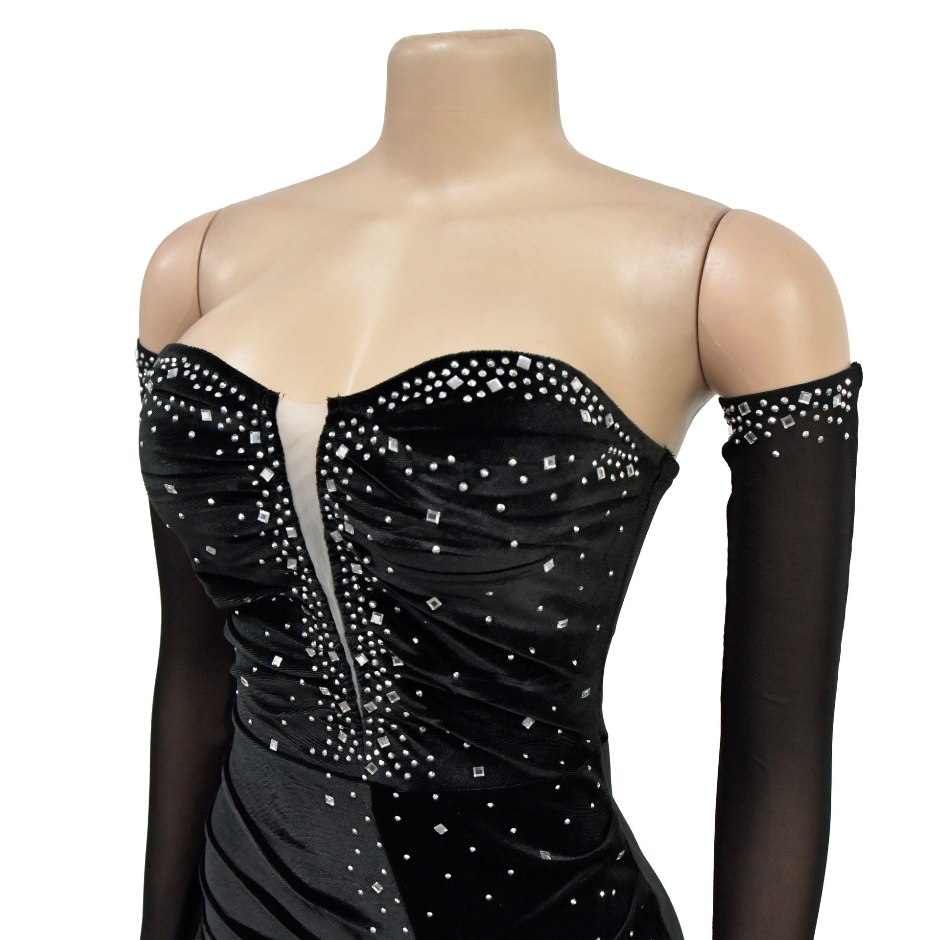 Fashion women's solid color velvet sexy pleated short dress 12