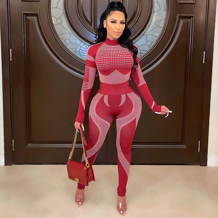 Women's Fashion Casual Sports Yoga Autumn And Winter Two-Piece Pants Set