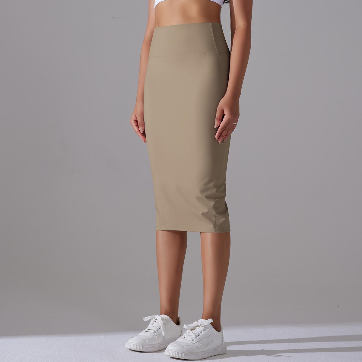 Women High Waist Stretch Slit Sports Skirt 47