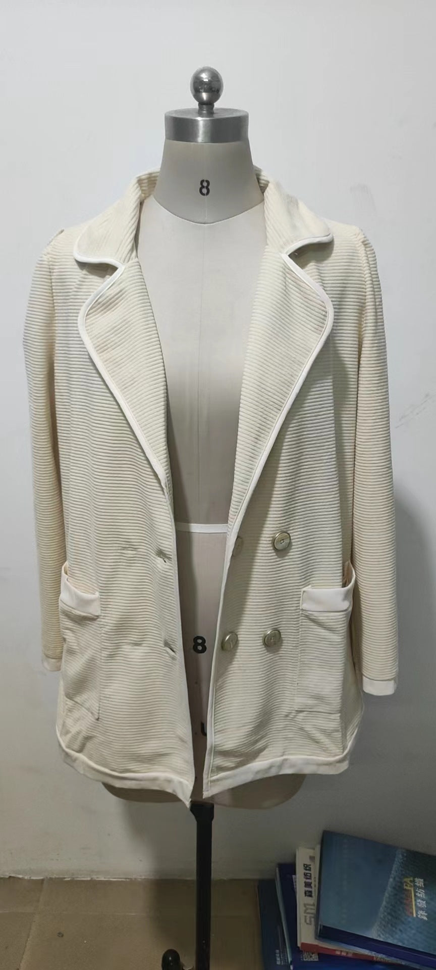 Women Casual Ribbed Loose Blazer 9