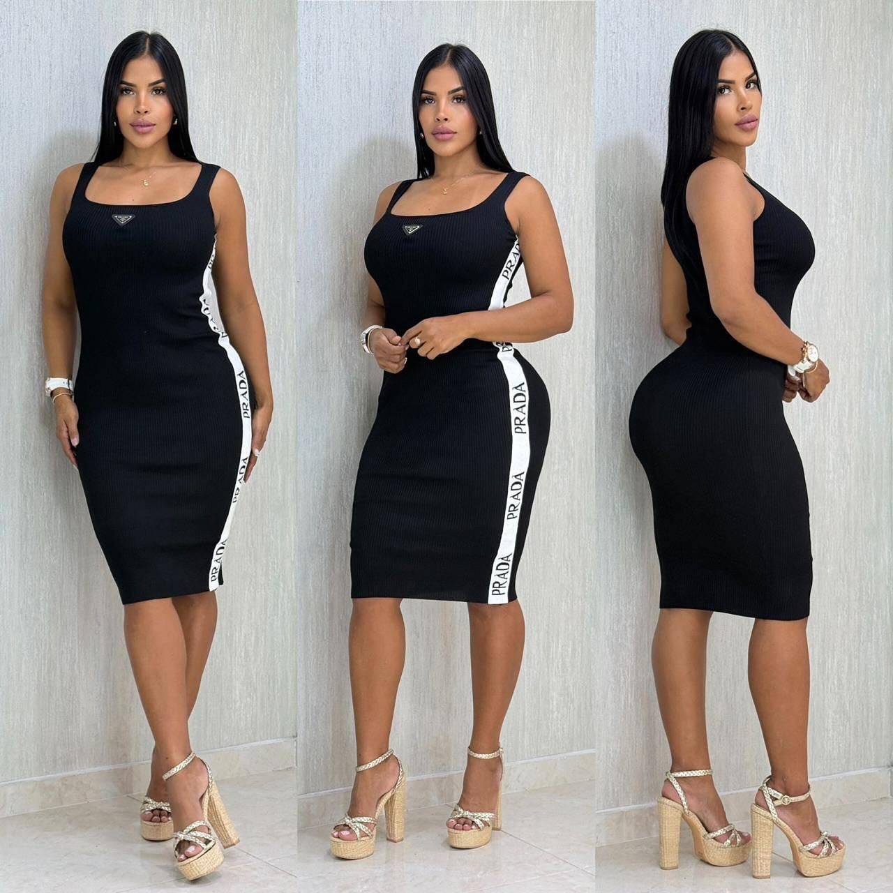 Women sexy knitting sleeveless dress