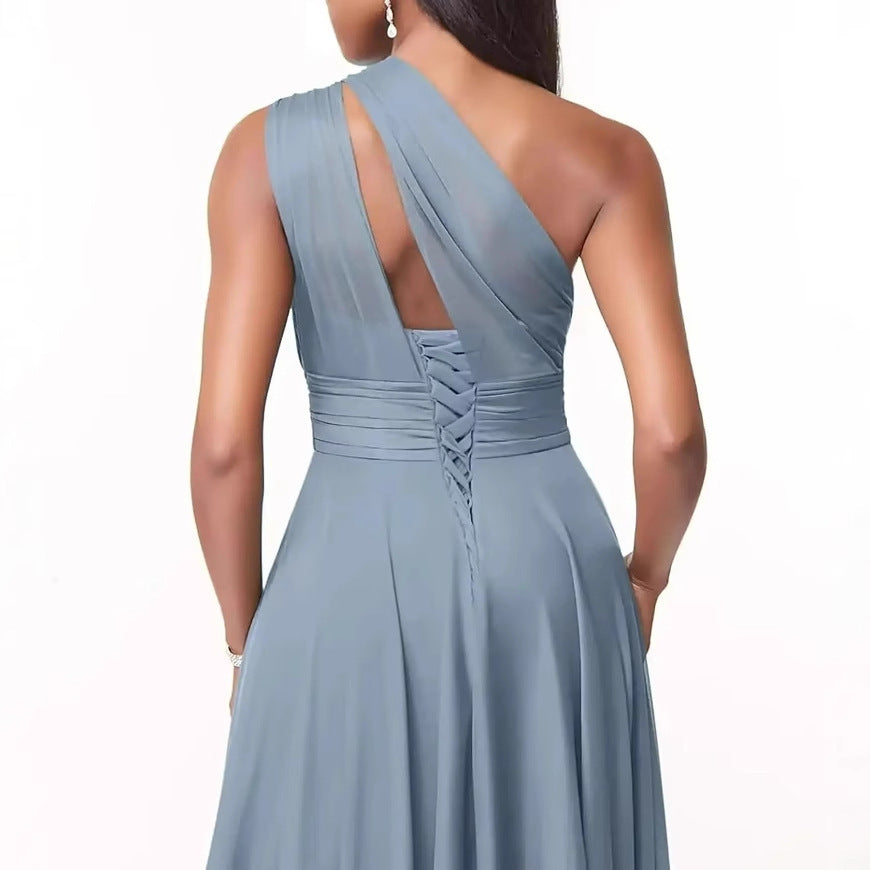Evening Dress Long Slim Fit Bridesmaid Dress Wedding One-Shoulder Chiffon Ball Gown（Processing time need 3-6 days） 20