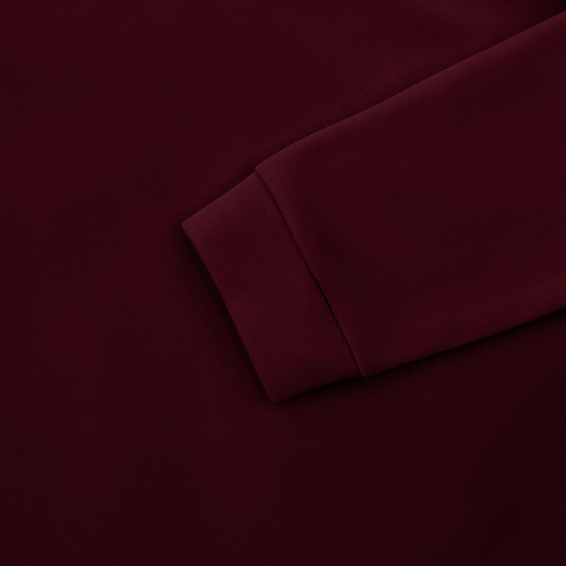 Spring And Winter Men's Casual Solid Color Long-Sleeved Zip Stand Collar T-Shirt Tops For Men 36