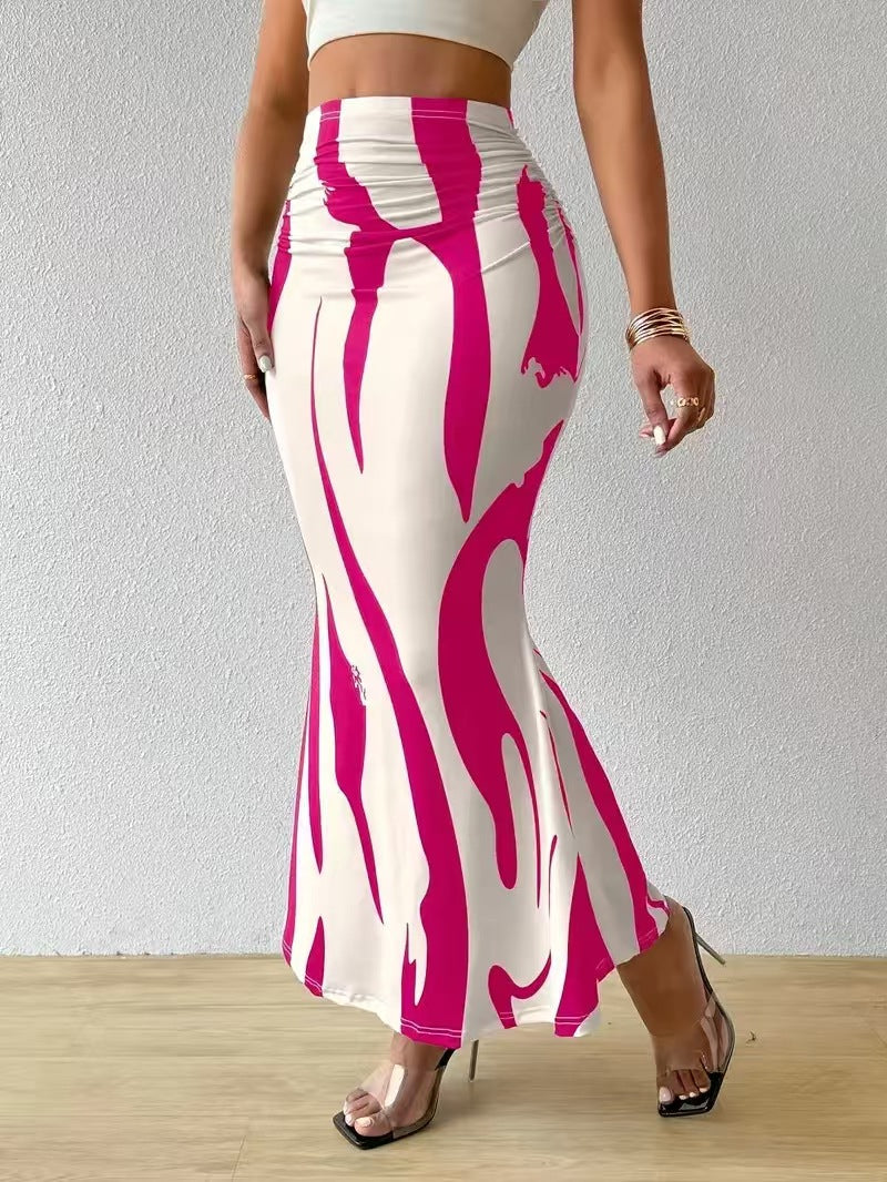 Women printed fishtail skirt 8