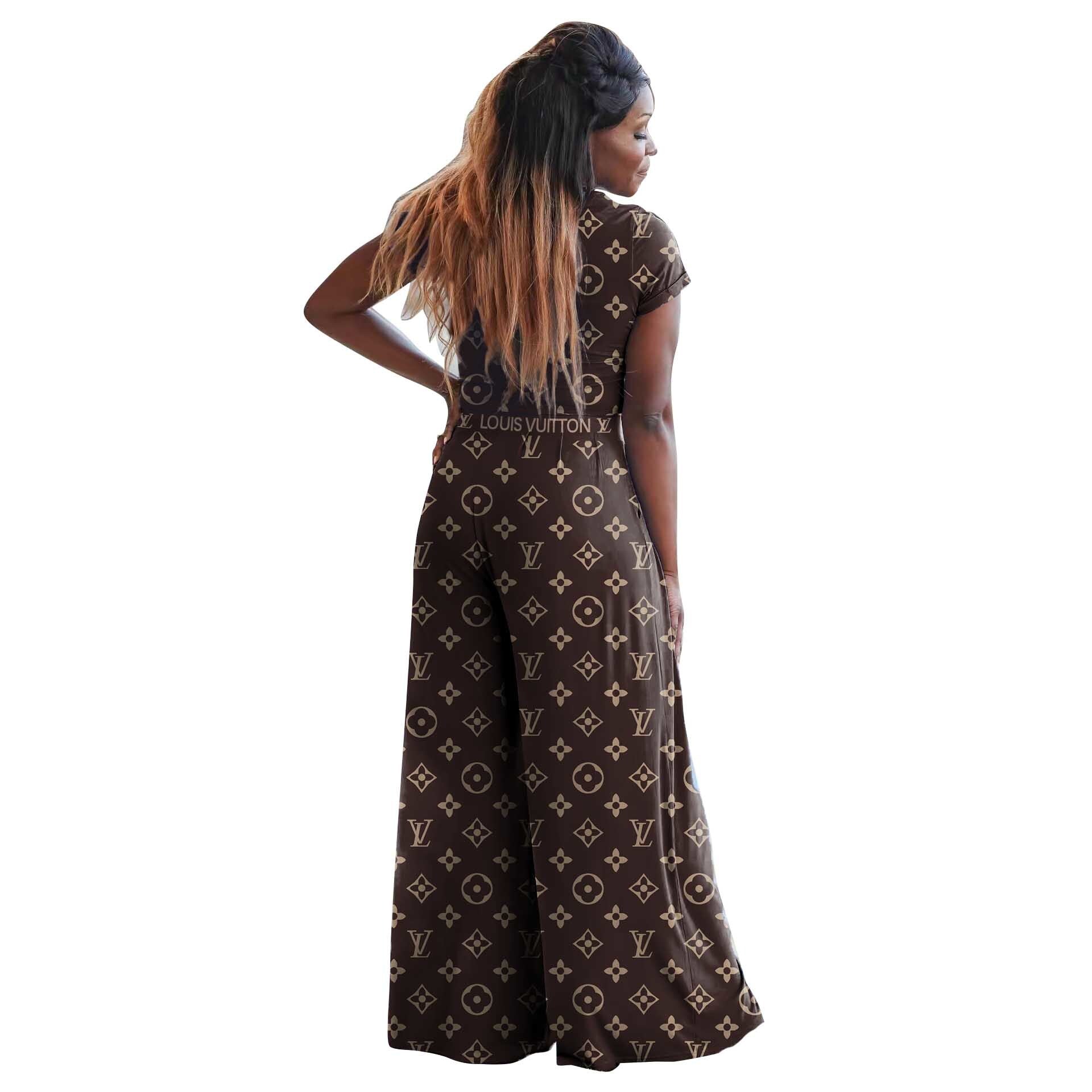 Women's Summer Sexy Short Sleeve Wide Leg Two-Piece Pants Set 22