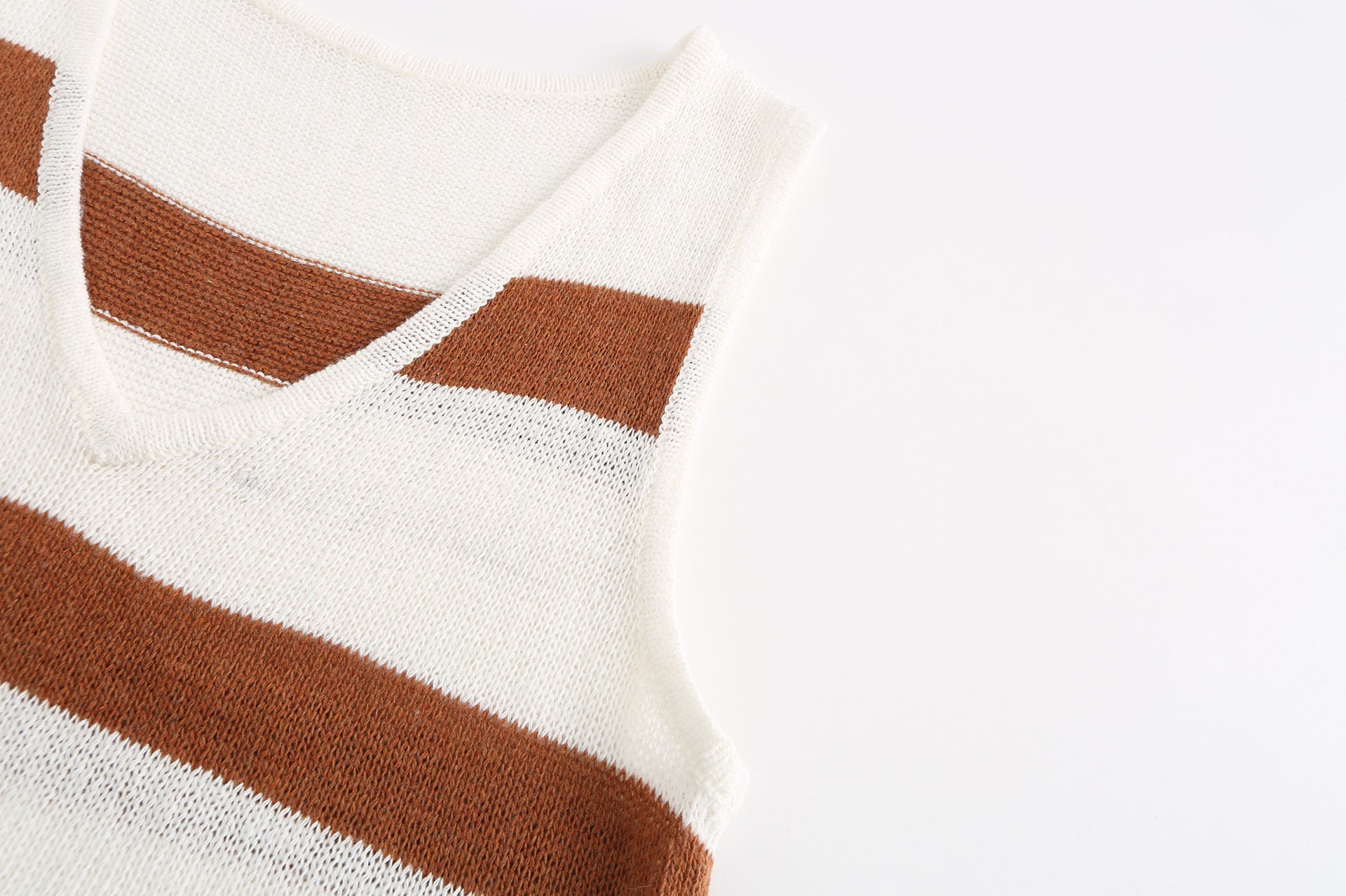 Summer fashion casual deep V-neck knitting vest and shorts two-piece set 47