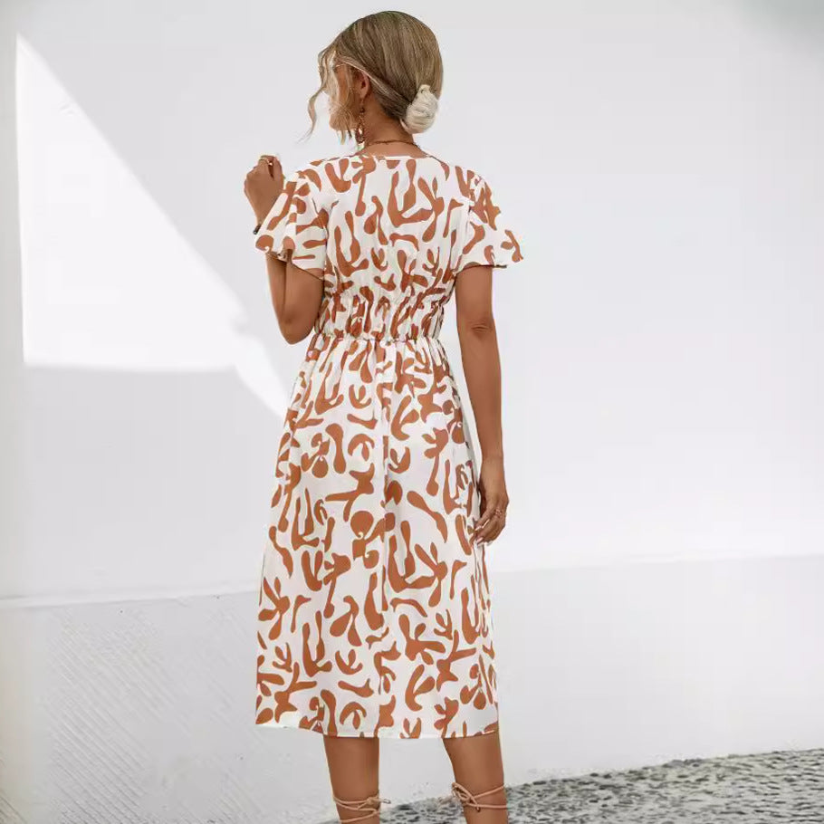 Women Spring Summer v-neck dress 7