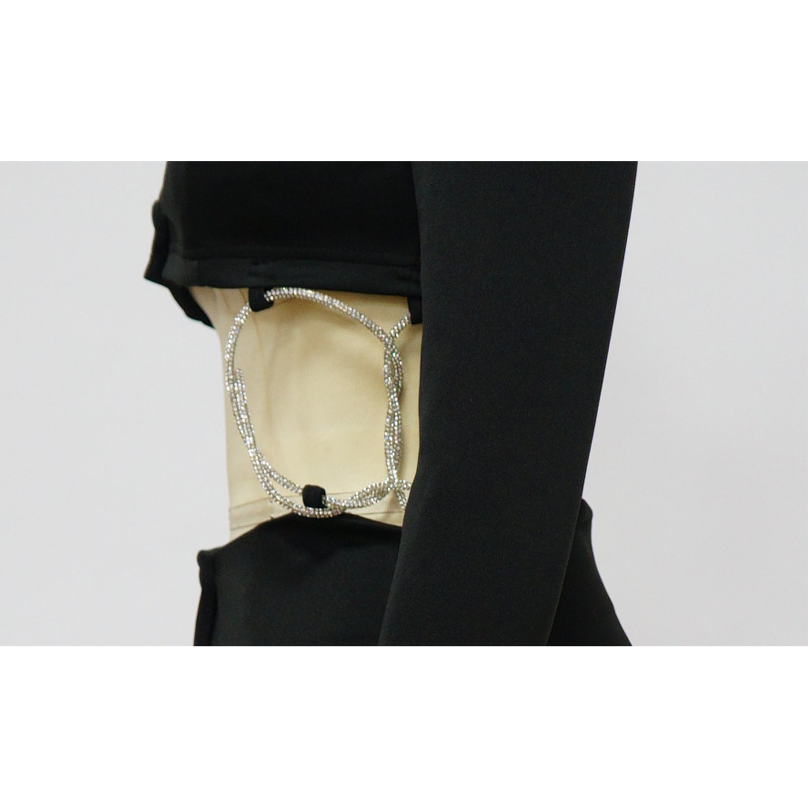 Women Deep V Neck Solid Beaded Chain Dress 12