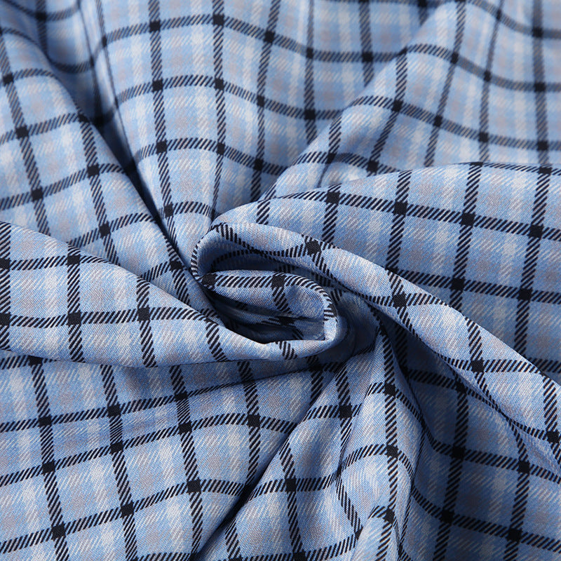 Women Fall Casual Turndown Collar Long Sleeve Top Plaid Shirt 13