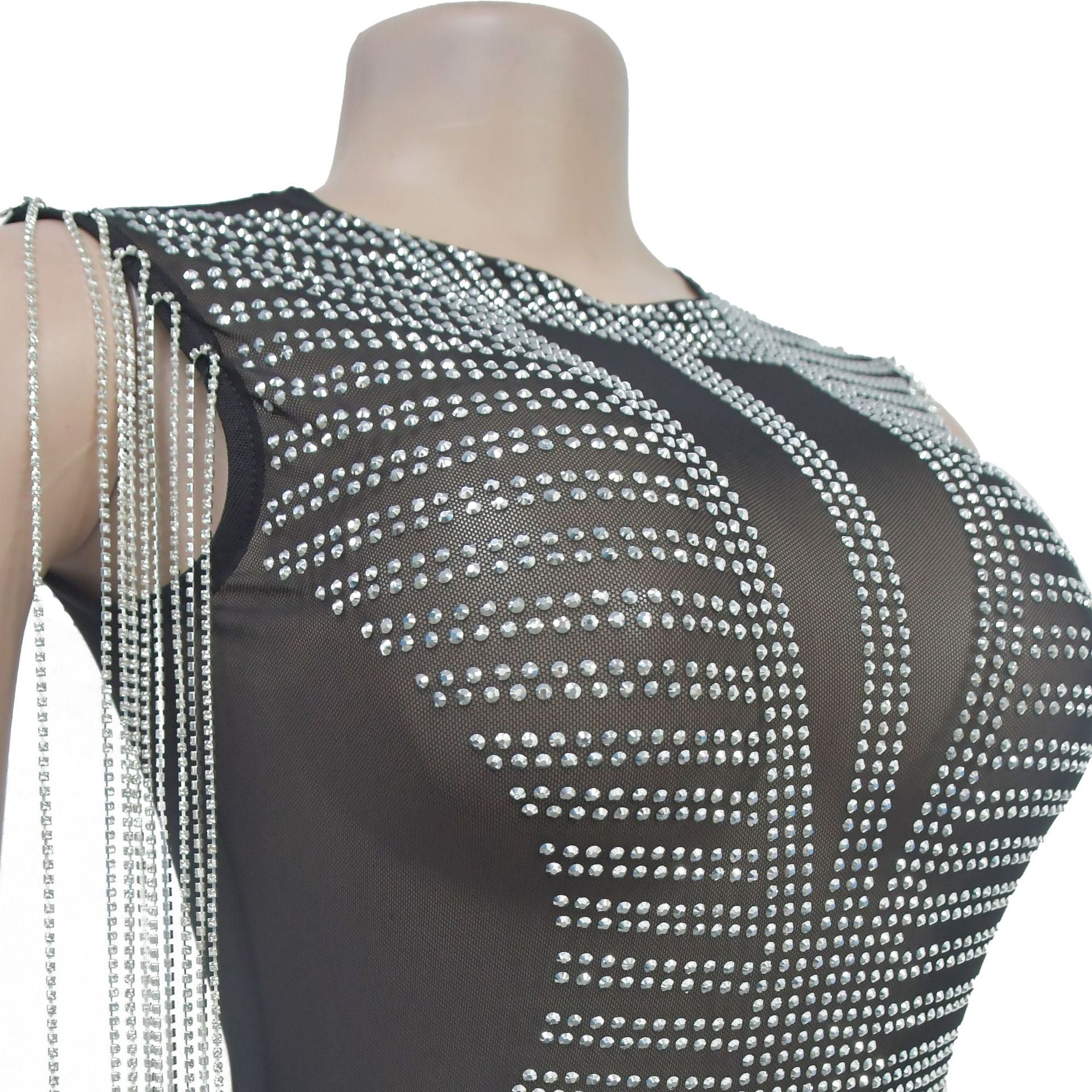 Women Tassel Beaded Sleeveless Dress 8