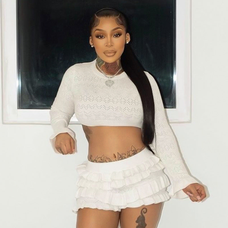 Women Summer Sexy Solid Multi-layered Ruffle Lace Shorts 6