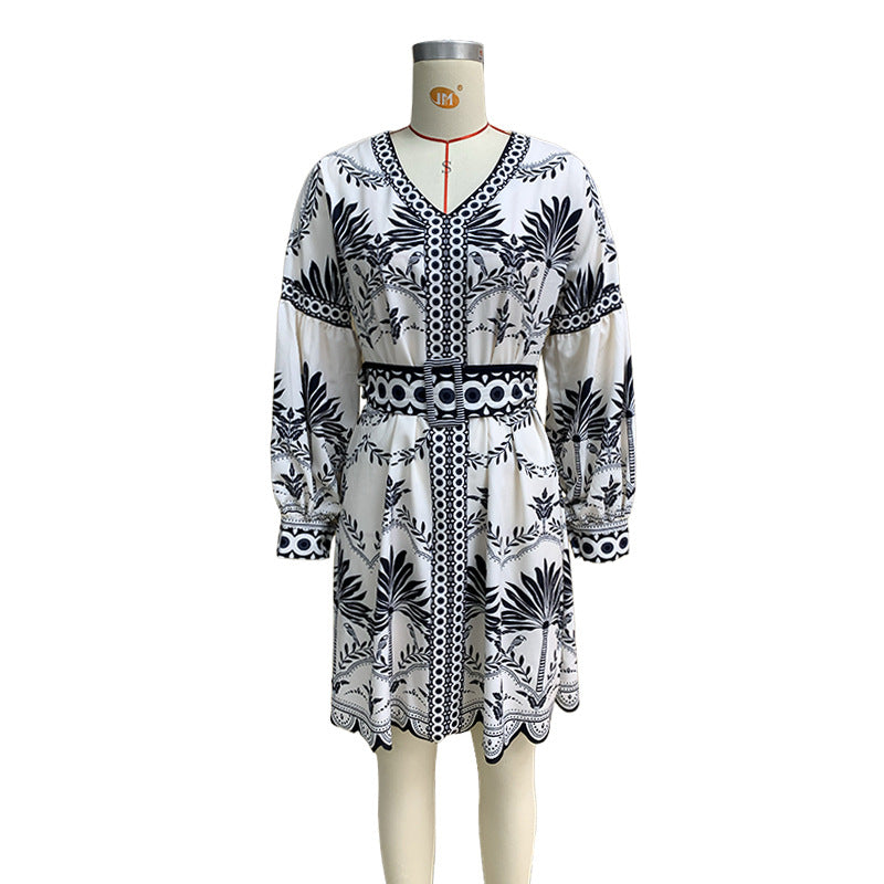 Women Autumn Printed Beach Dress 9