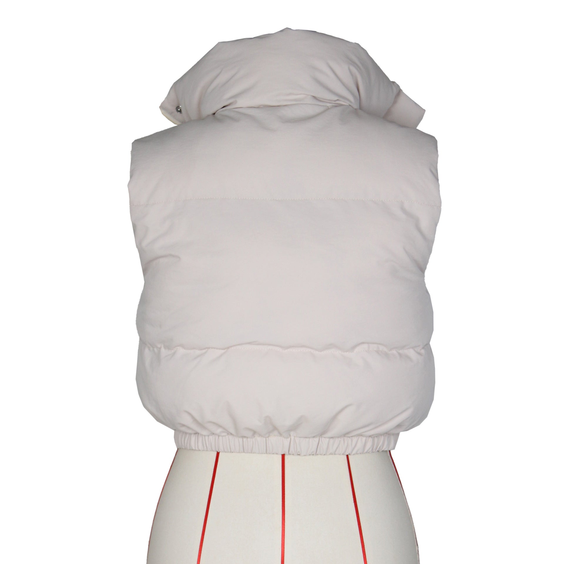 Autumn Fashion Solid Color Stand Collar Sleeveless Zipper Cotton-Padded Vest 14