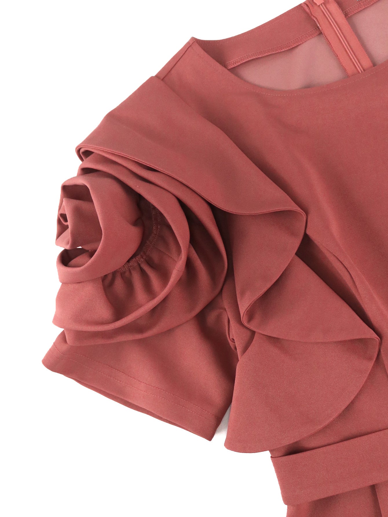 Plus Size Ruffle Sleeve Fashion High Waist Formal Party Dress 7