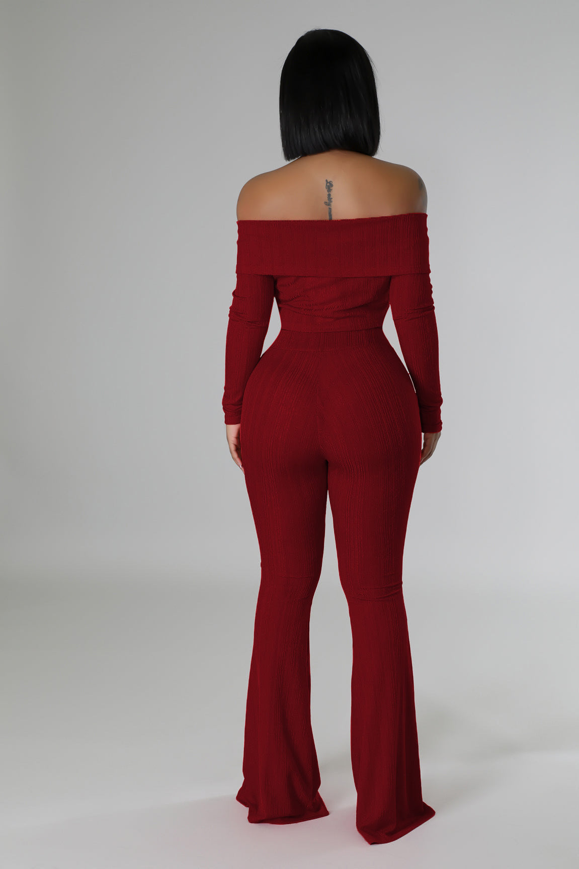 Women Solid Off-Shoulder Top and Wide Leg Pants Two-Piece Set 5