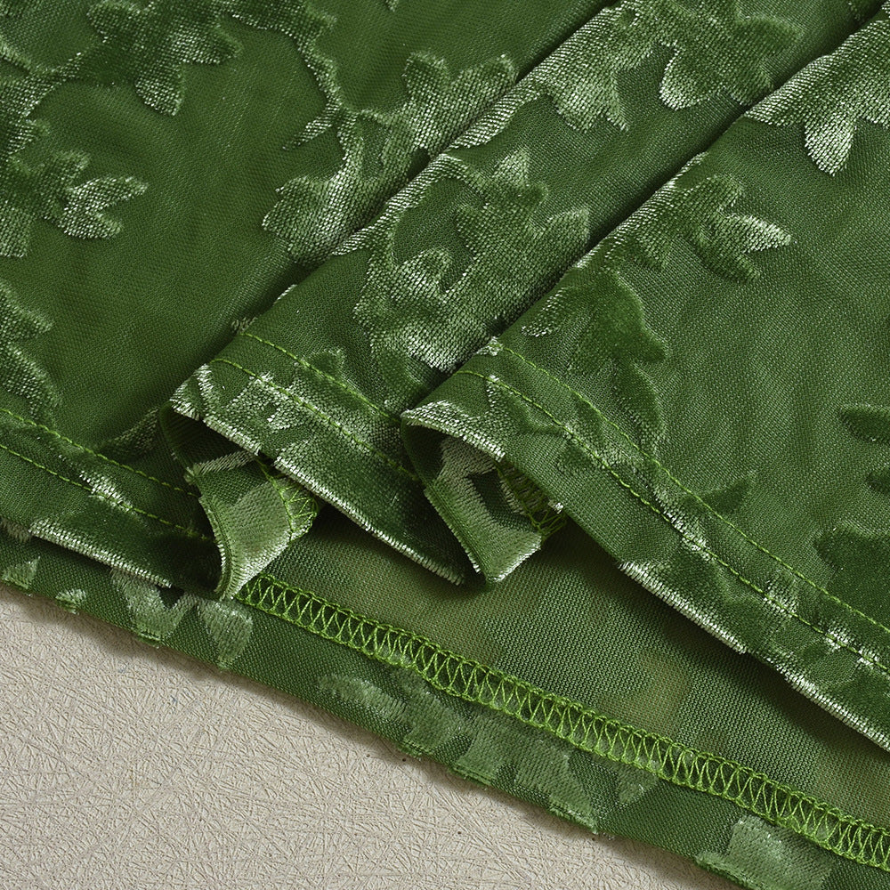 Spring Strap Flocking Sexy Slim Midi Dress for Women 14