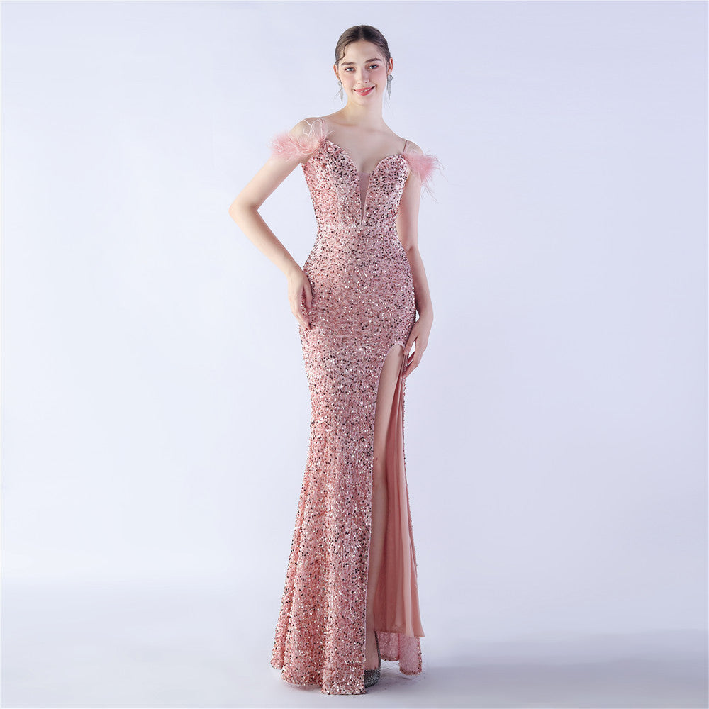 Plus Size Women Sequins Formal Party Maxi Evening Drees 7