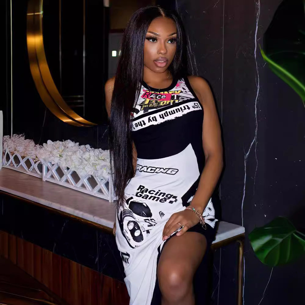 Women Print Casual Sleeveless Dress 5