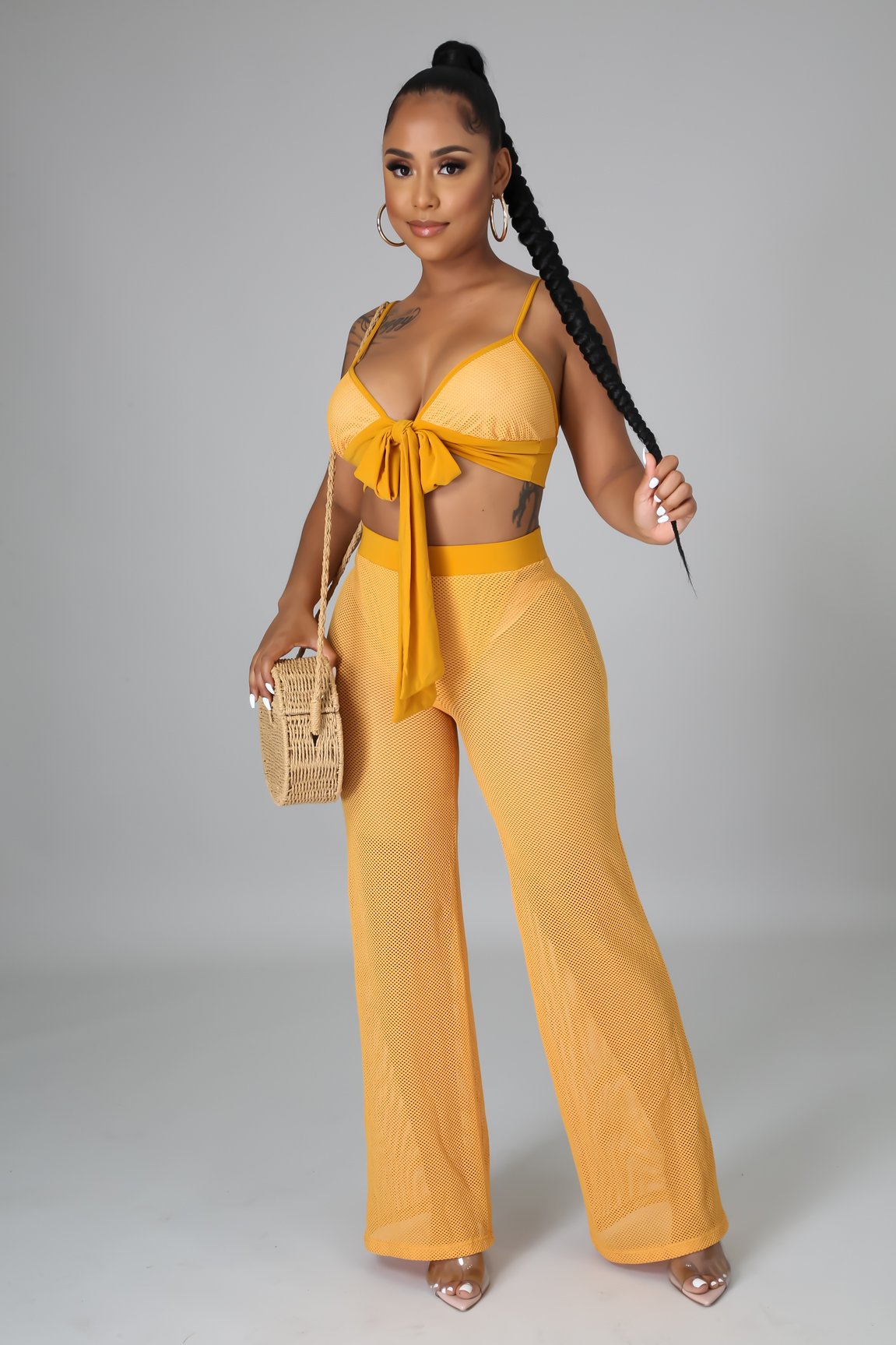 Sexy Fashion Hollow See Through Beach Two Piece Pants Set 6