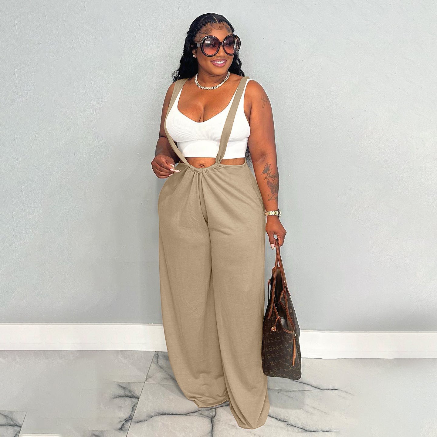 Women Hip Hop Sports Loose Casual Overalls 4