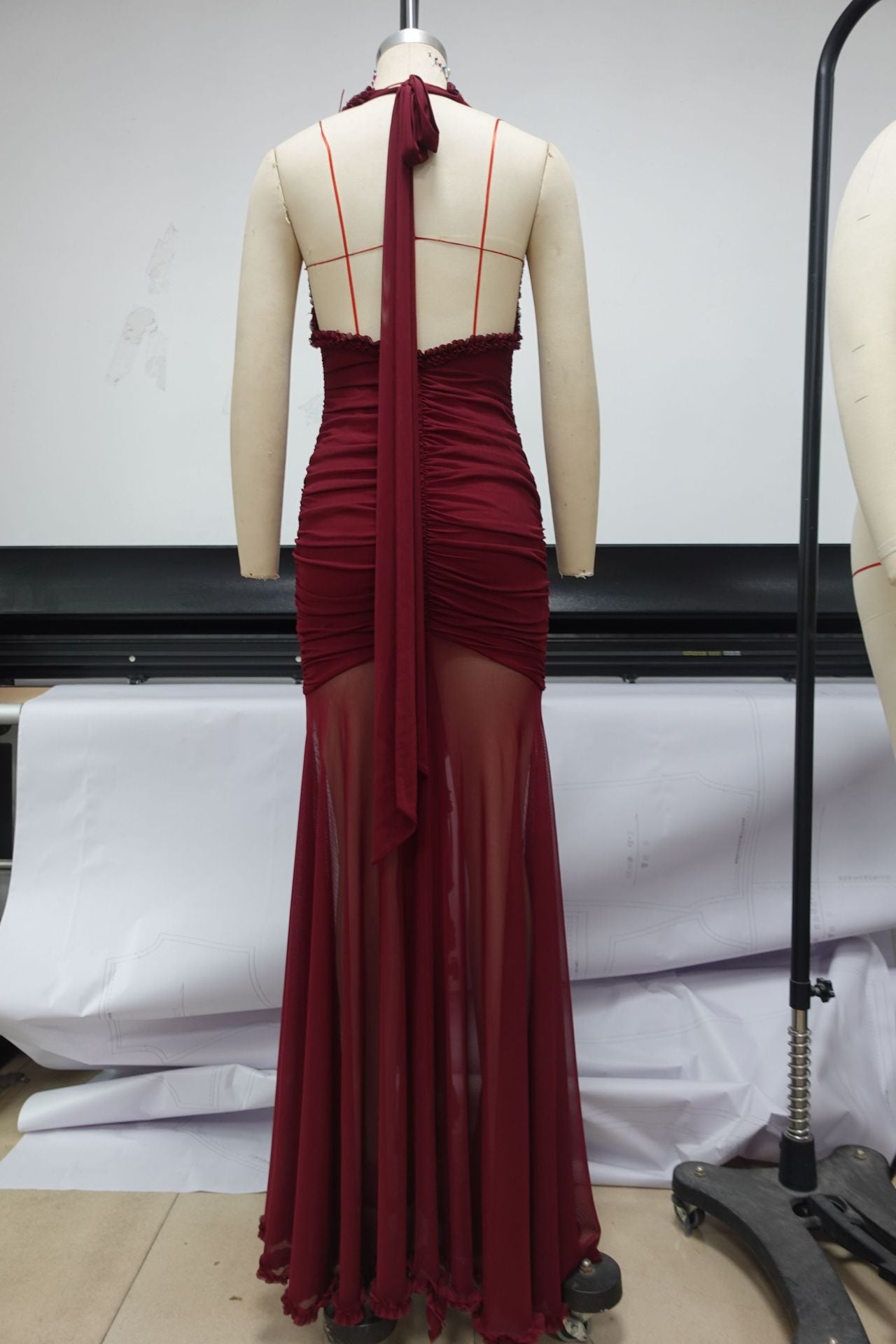 Women Sexy Stretch Suspender Solid V-Neck Dress 8