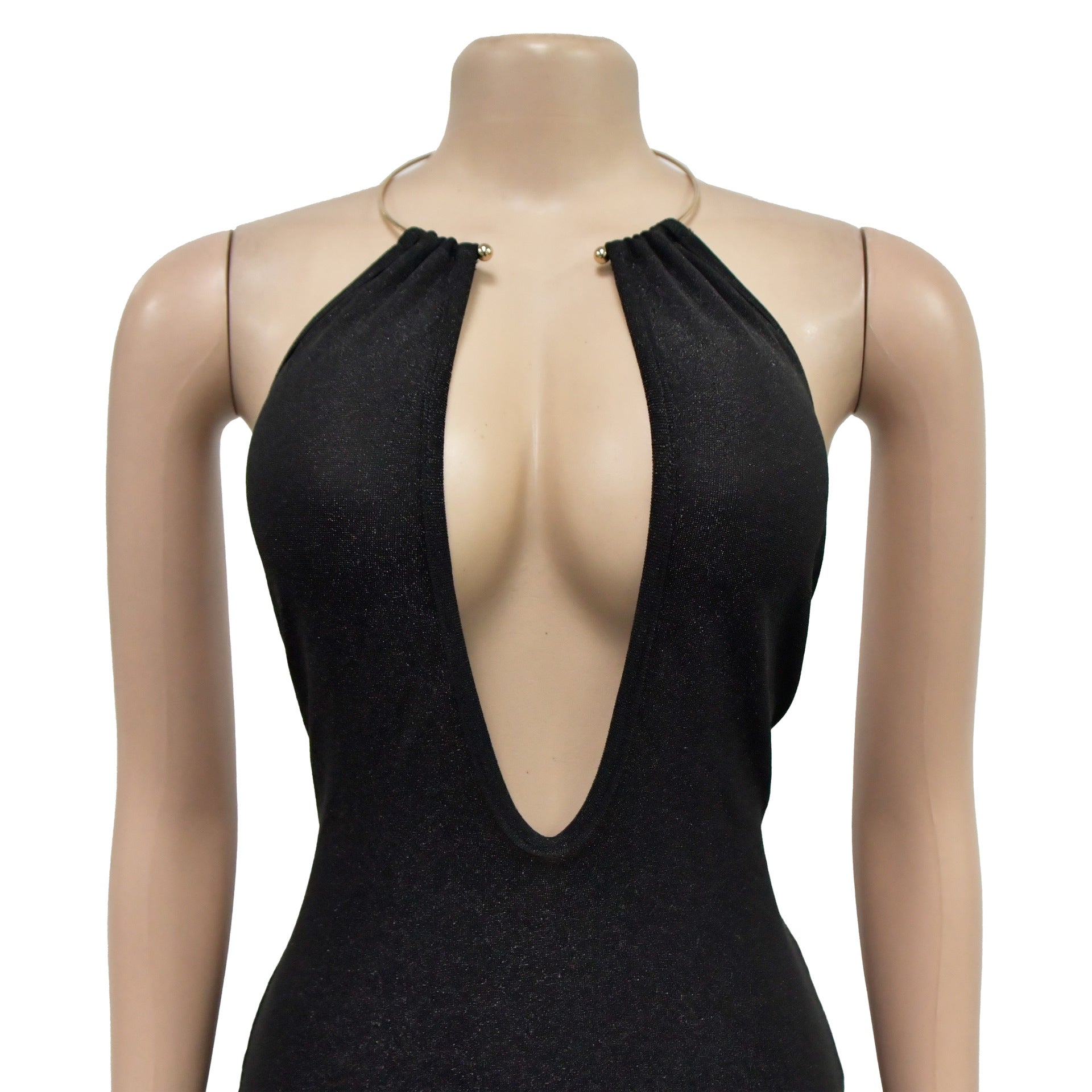 Women Solid Hollow Backless Sleeveless Maxi Dress 20