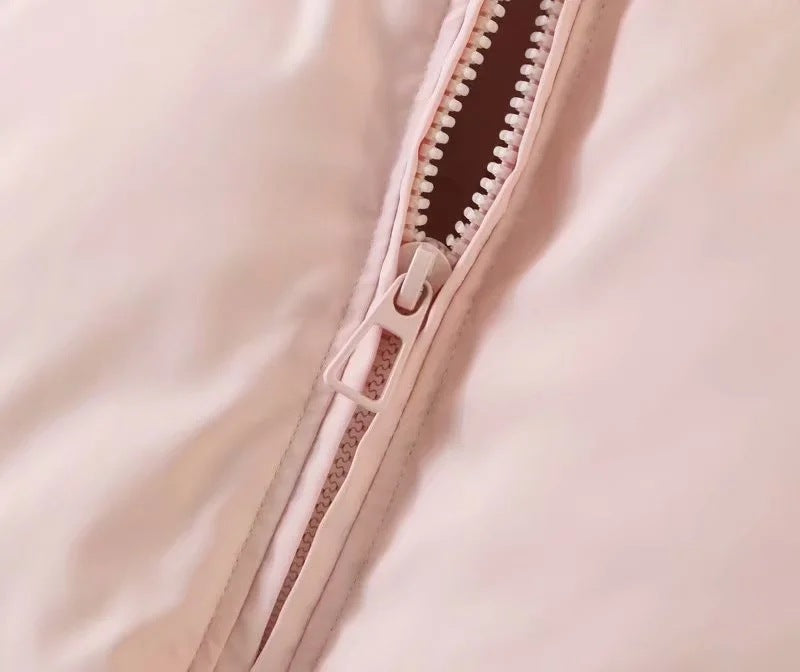 women's winter style fashion Stand Collar zipper pocket warm cotton-padded jacket 65