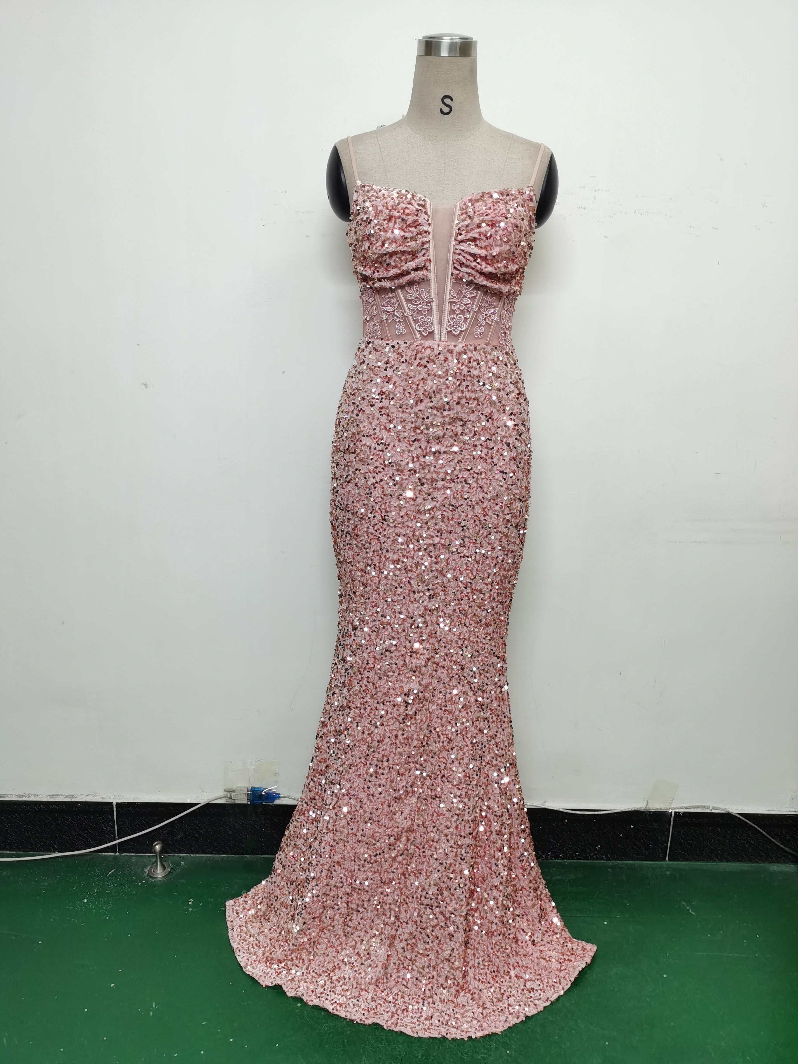 Women Palace Fishbone Vest Beaded Customized Strapless Evening Dress 25