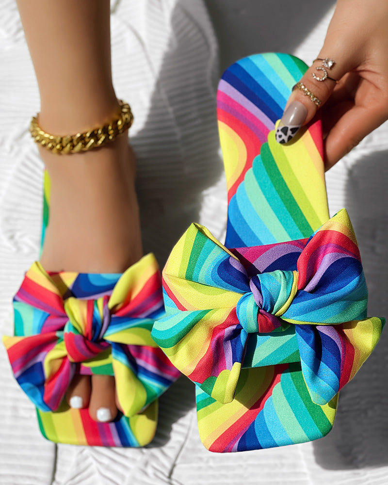 Casual Plus Size Women's Bowknot Beach Sandals 5