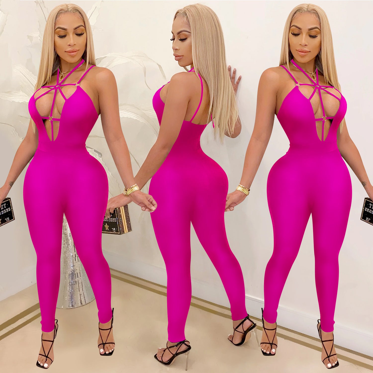 Women Sexy Solid Jumpsuit