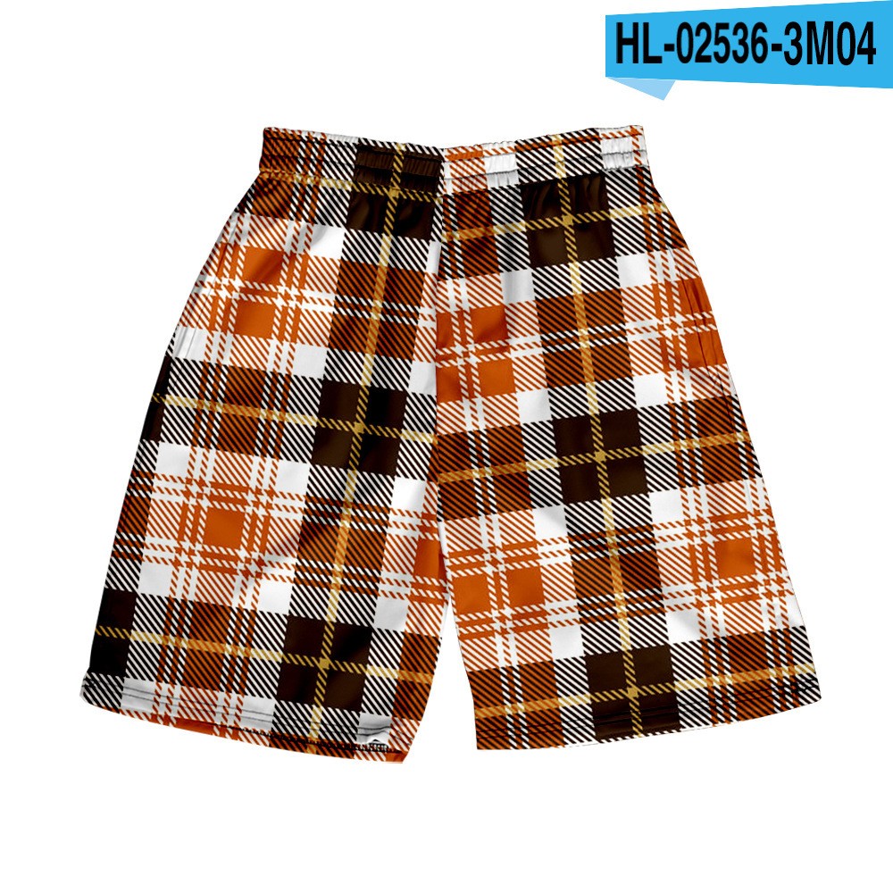 Men's Spring/Summer Hawaiian Casual Plaid Shorts 16